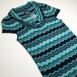 Covington Teal Blue Chevron Sweater